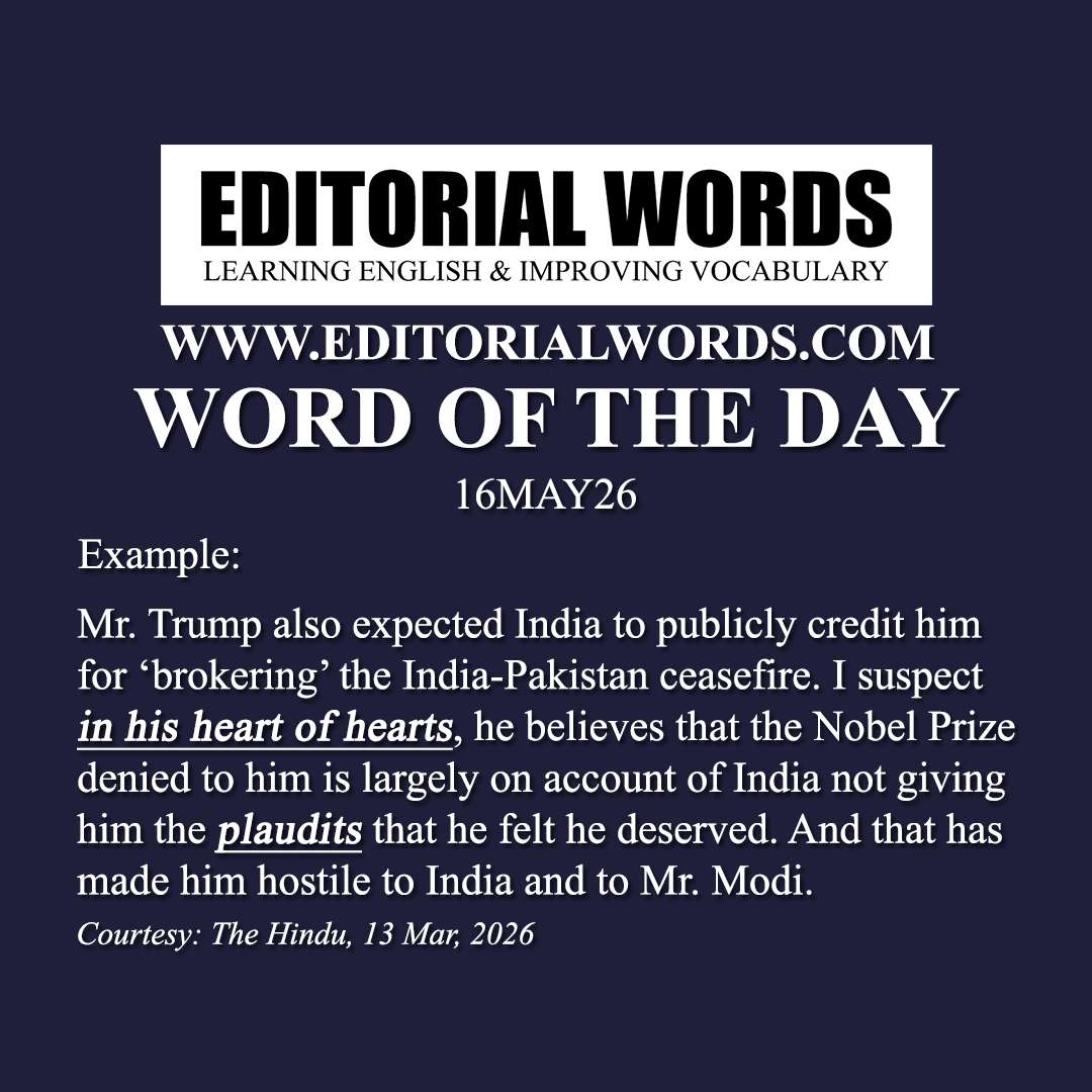 Word of the Day (plaudit)-16MAR26