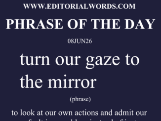 Phrase of the Day (turn our gaze to the mirror)-08JUN26