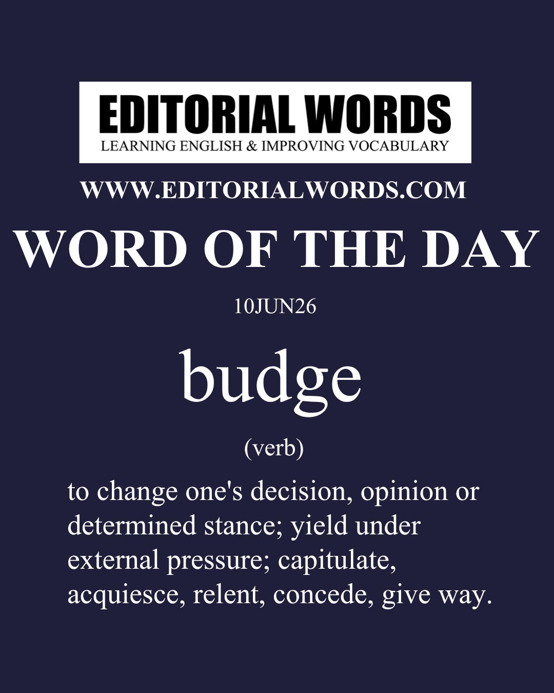 Word of the Day (budge)-10JUN26 Word of the Day (budge)-10JUN26