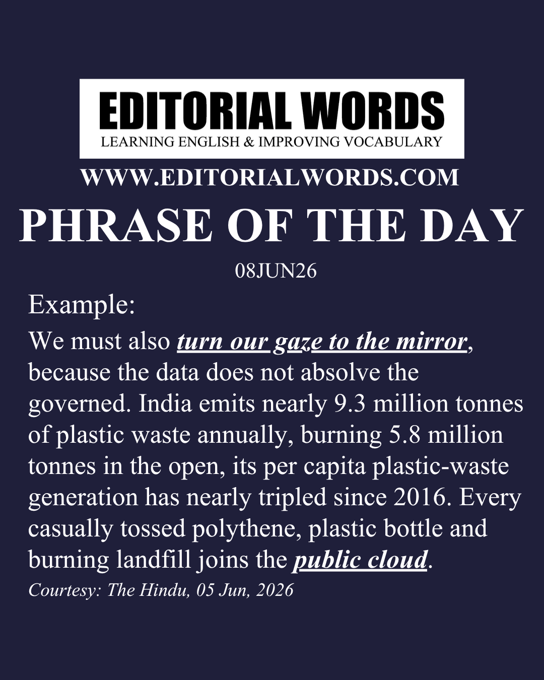 Phrase of the Day (turn our gaze to the mirror)-08JUN26 Phrase of the Day (turn our gaze to the mirror)-08JUN26