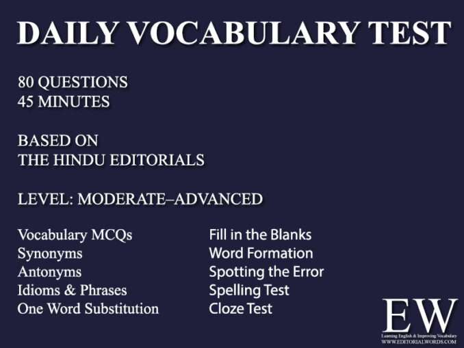 Daily Vocabulary Test – Jul 04, 2026