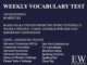Weekly Vocabulary Test – 12JUL26-18JUL26