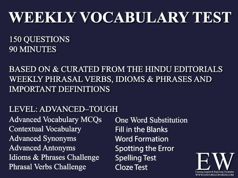 Weekly Vocabulary Test – 12JUL26-18JUL26